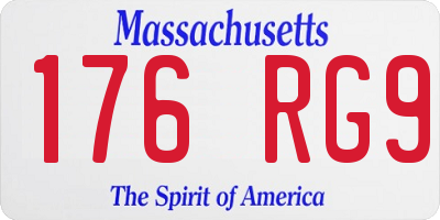MA license plate 176RG9