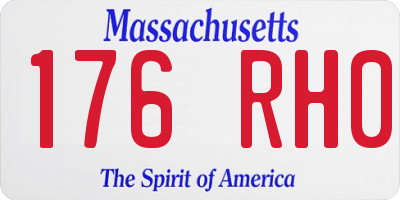 MA license plate 176RH0