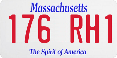 MA license plate 176RH1