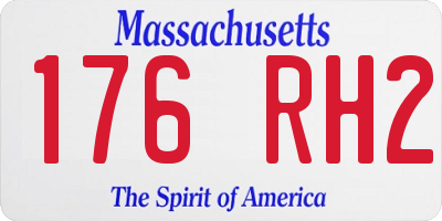 MA license plate 176RH2
