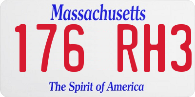 MA license plate 176RH3