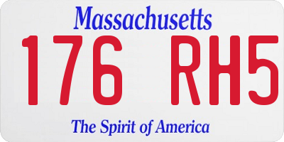 MA license plate 176RH5