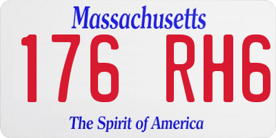 MA license plate 176RH6