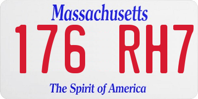 MA license plate 176RH7