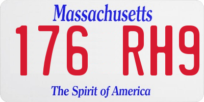 MA license plate 176RH9