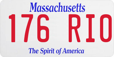 MA license plate 176RI0