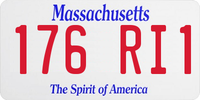 MA license plate 176RI1