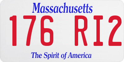 MA license plate 176RI2
