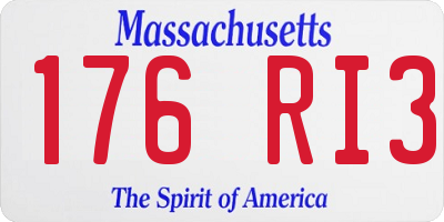 MA license plate 176RI3