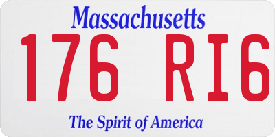 MA license plate 176RI6