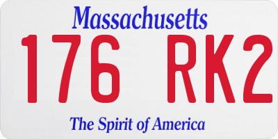 MA license plate 176RK2