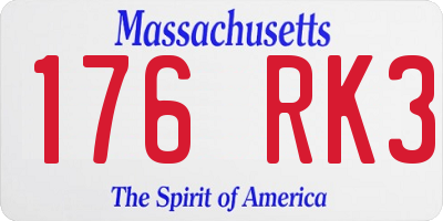 MA license plate 176RK3