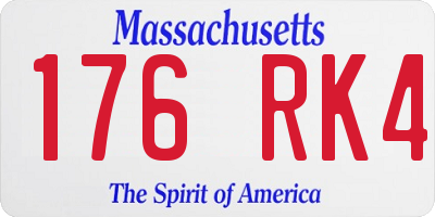 MA license plate 176RK4