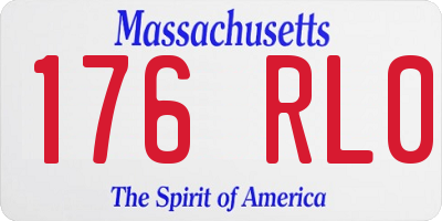 MA license plate 176RL0