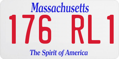 MA license plate 176RL1