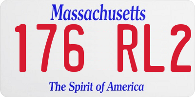 MA license plate 176RL2