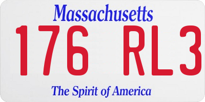 MA license plate 176RL3