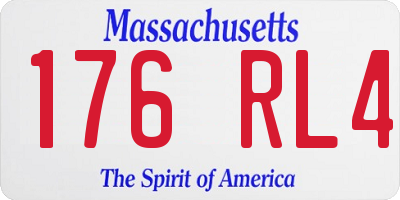 MA license plate 176RL4