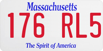 MA license plate 176RL5