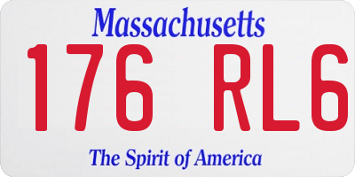 MA license plate 176RL6