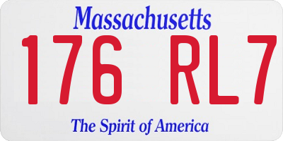 MA license plate 176RL7