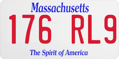 MA license plate 176RL9