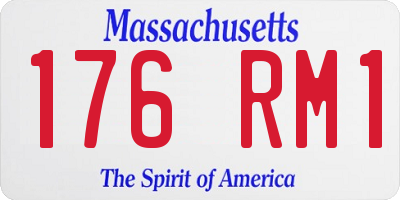 MA license plate 176RM1