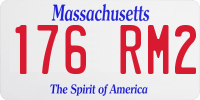 MA license plate 176RM2
