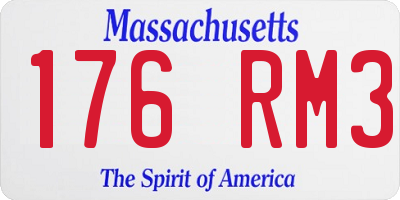 MA license plate 176RM3