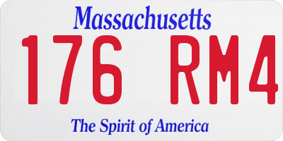 MA license plate 176RM4