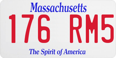 MA license plate 176RM5