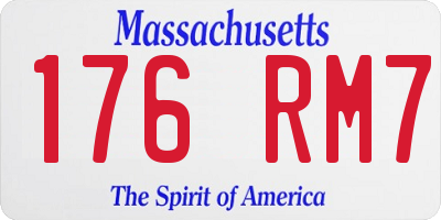 MA license plate 176RM7