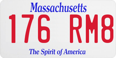 MA license plate 176RM8