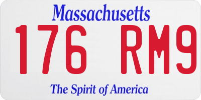 MA license plate 176RM9