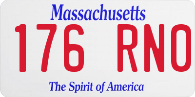 MA license plate 176RN0