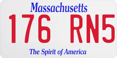 MA license plate 176RN5