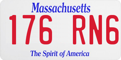 MA license plate 176RN6