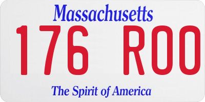 MA license plate 176RO0