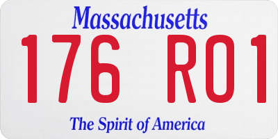 MA license plate 176RO1