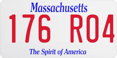 MA license plate 176RO4