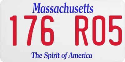 MA license plate 176RO5