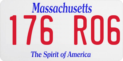 MA license plate 176RO6