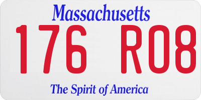 MA license plate 176RO8