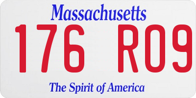 MA license plate 176RO9