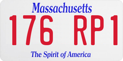 MA license plate 176RP1