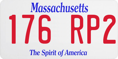 MA license plate 176RP2