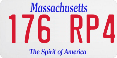 MA license plate 176RP4