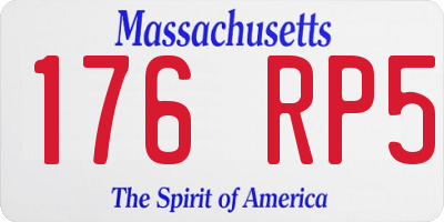 MA license plate 176RP5