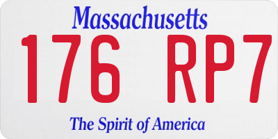 MA license plate 176RP7
