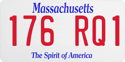 MA license plate 176RQ1